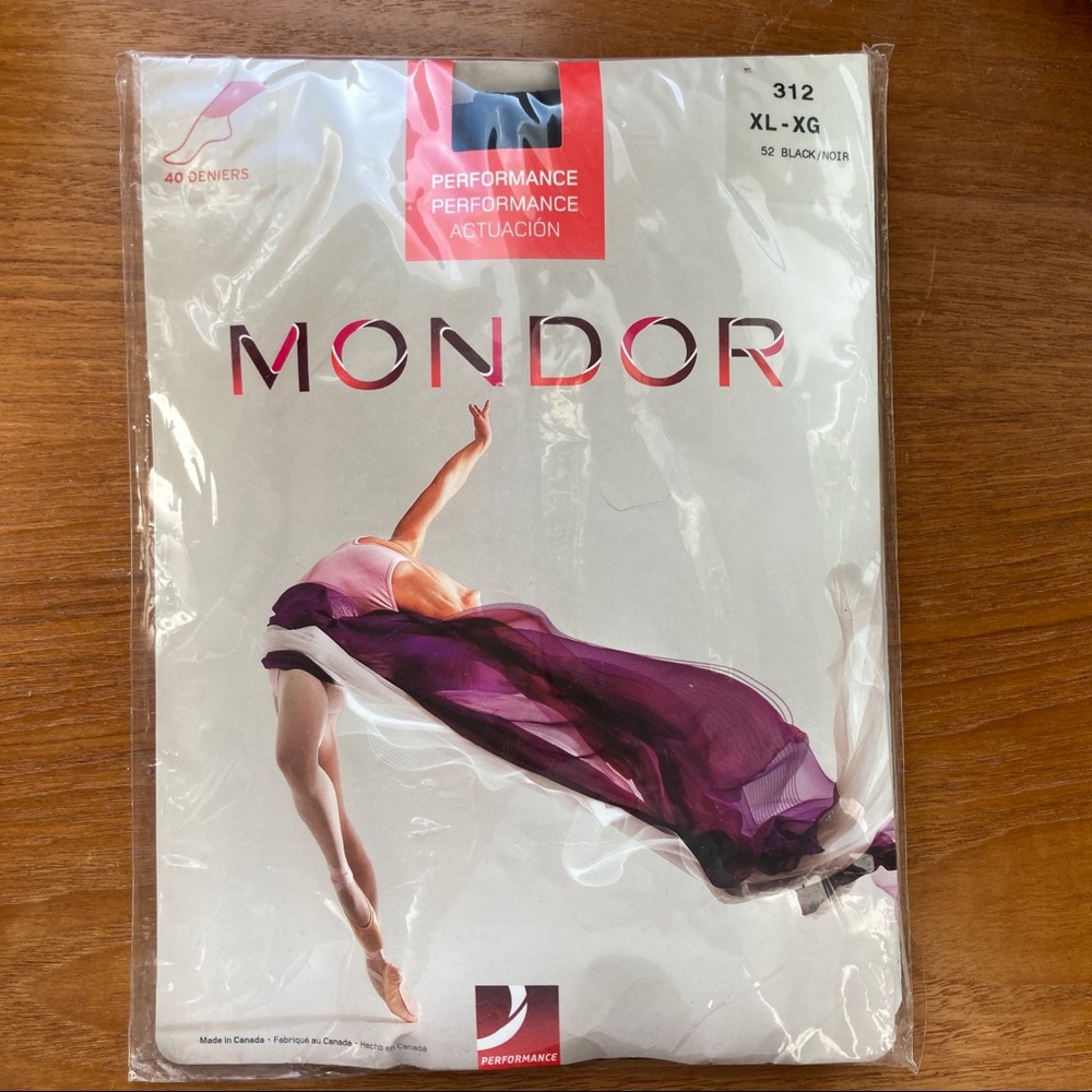 MONDOR 312 Footless Performance Dance Tights NWT